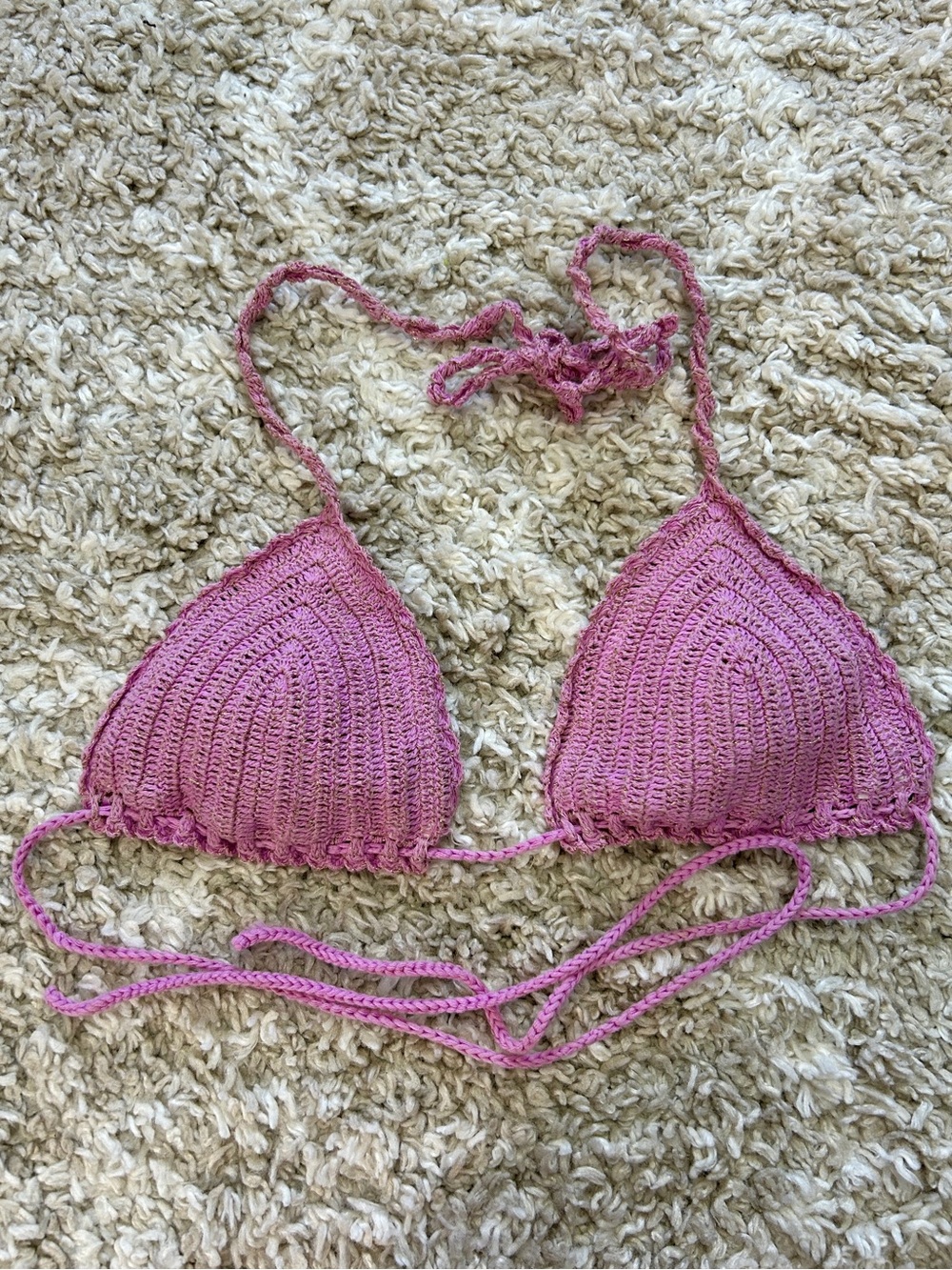 Kendall & Kylie Pink Crochet Bikini Top